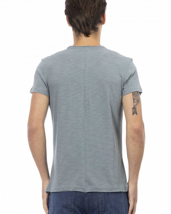 Short Sleeve T-shirt With Round Neck. Chest Pocket With Print.