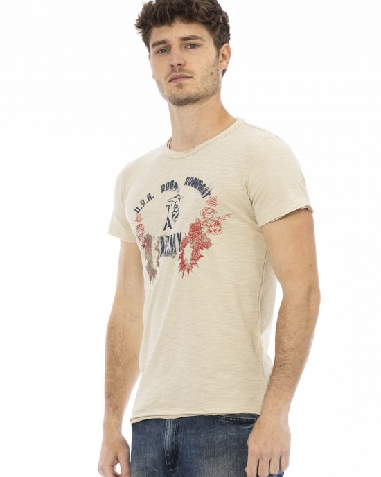 Short Sleeve T-shirt With Round Neck. Front Print.