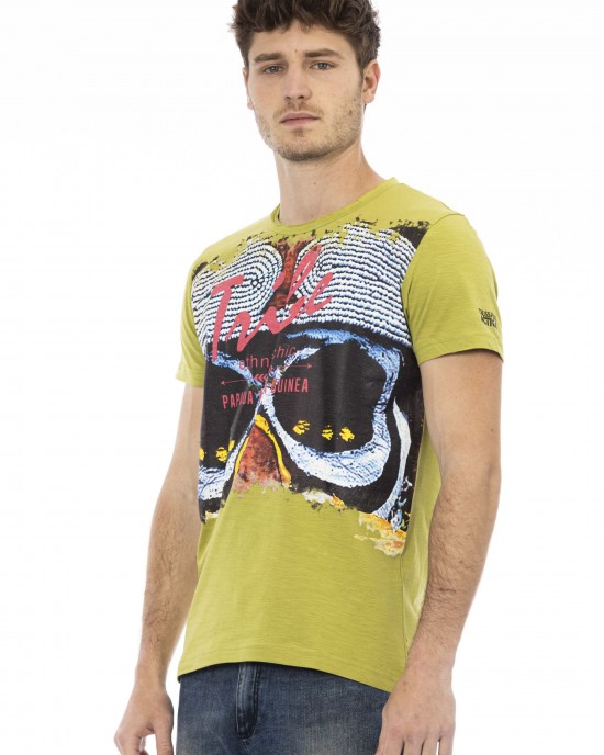 Short Sleeve T-shirt With Round Neck. Front Print.