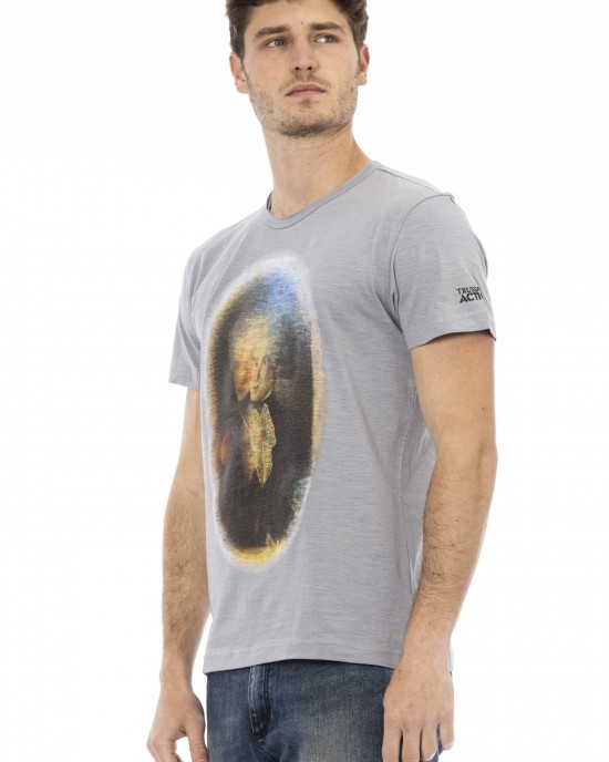 Short Sleeve T-shirt With Round Neck. Front Print.