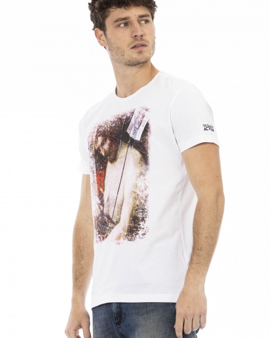 Short Sleeve T-shirt With Round Neck. Front Print.