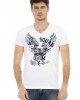 Short Sleeve T-shirt With V-neck. Front Print.