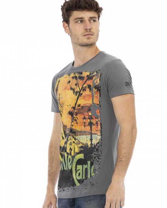 Short Sleeve T-shirt With Round Neck. Front Print.