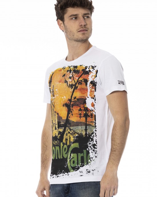 Short Sleeve T-shirt With Round Neck. Front Print.