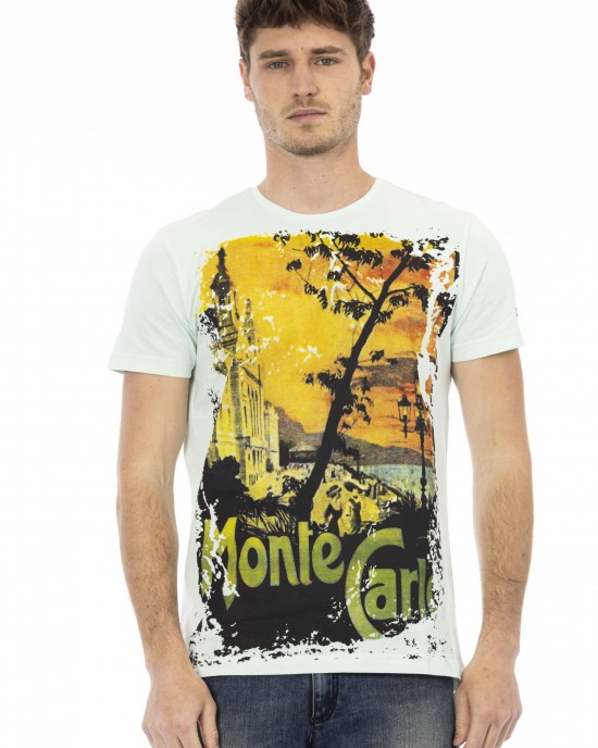 Short Sleeve T-shirt With Round Neck. Front Print.