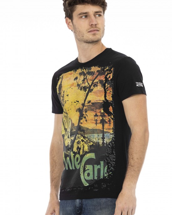 Short Sleeve T-shirt With Round Neck. Front Print.