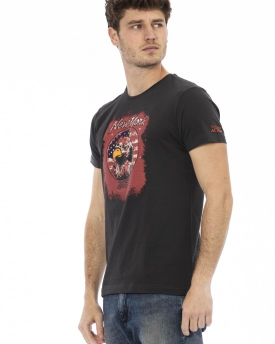 Short Sleeve T-shirt With Round Neck. Front Print.