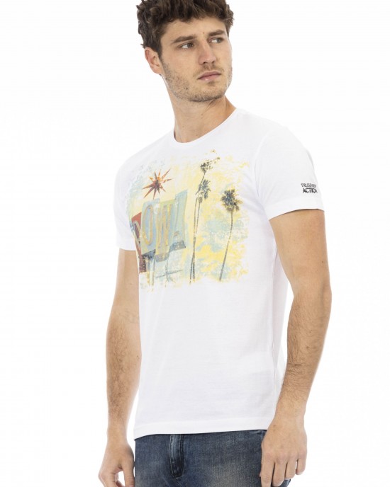 Short Sleeve T-shirt With Round Neck. Front Print.