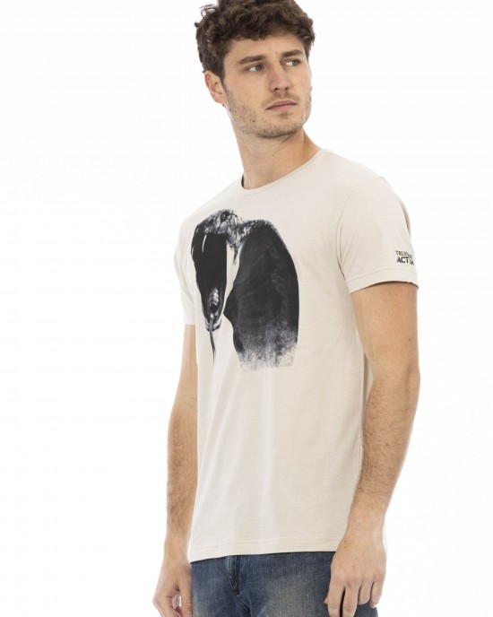 Short Sleeve T-shirt With Round Neck. Front Print.