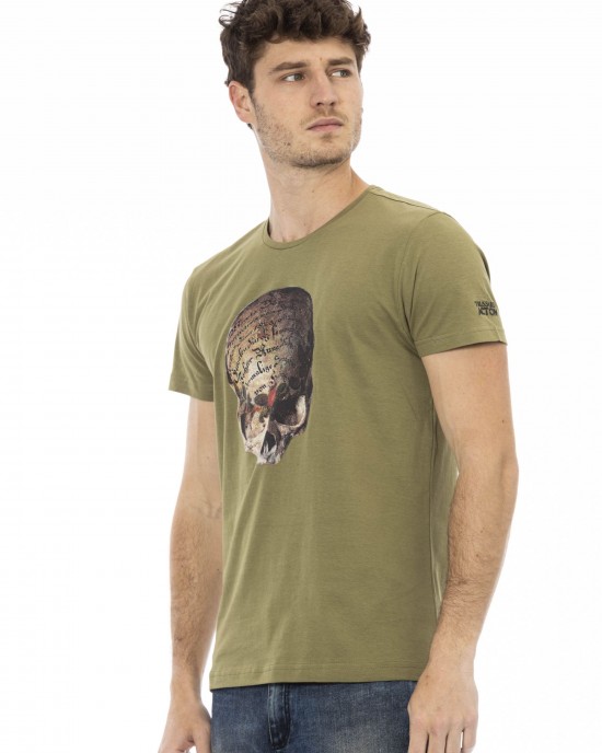 Short Sleeve T-shirt With Round Neck. Front Print.