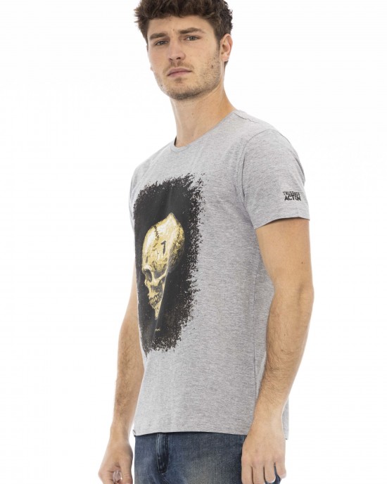 Short Sleeve T-shirt With Round Neck. Front Print.