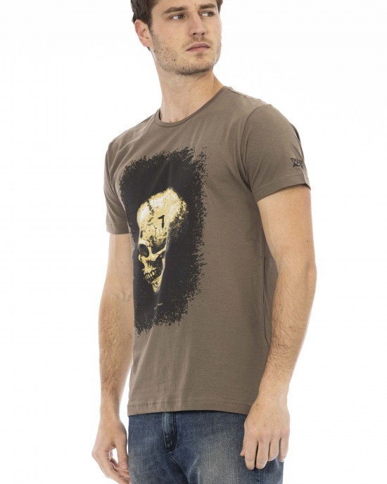 Short Sleeve T-shirt With Round Neck. Front Print.