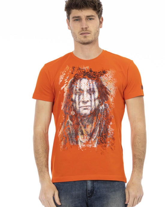 Short Sleeve T-shirt With Round Neck. Front Print.