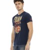 Short Sleeve T-shirt With Round Neck. Front Print.