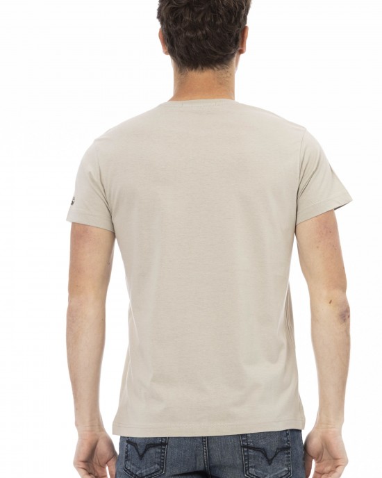 Short Sleeve T-shirt With Round Neck. Front Print.