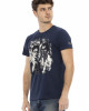 Short Sleeve T-shirt With Round Neck. Front Print.