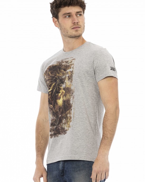 Short Sleeve T-shirt With Round Neck. Front Print.