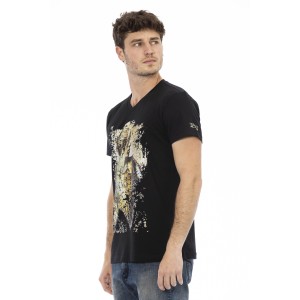 Short Sleeve T-shirt With V-neck. Front Print.