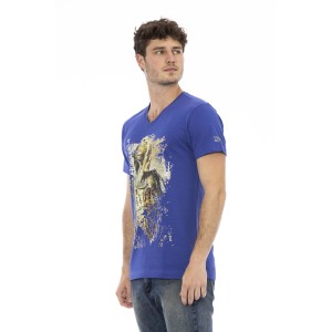 Short Sleeve T-shirt With V-neck. Front Print.