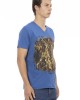 Short Sleeve T-shirt With V-neck. Front Print.