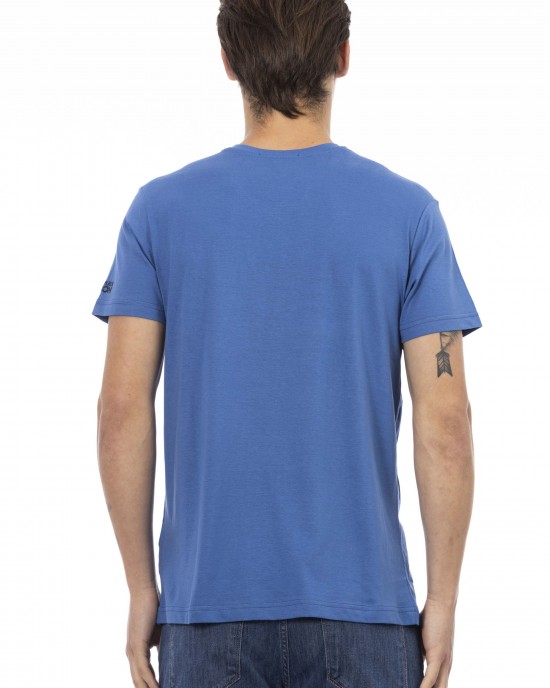 Short Sleeve T-shirt With V-neck. Front Print.