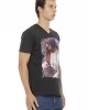 Short Sleeve T-shirt With V-neck. Front Print.