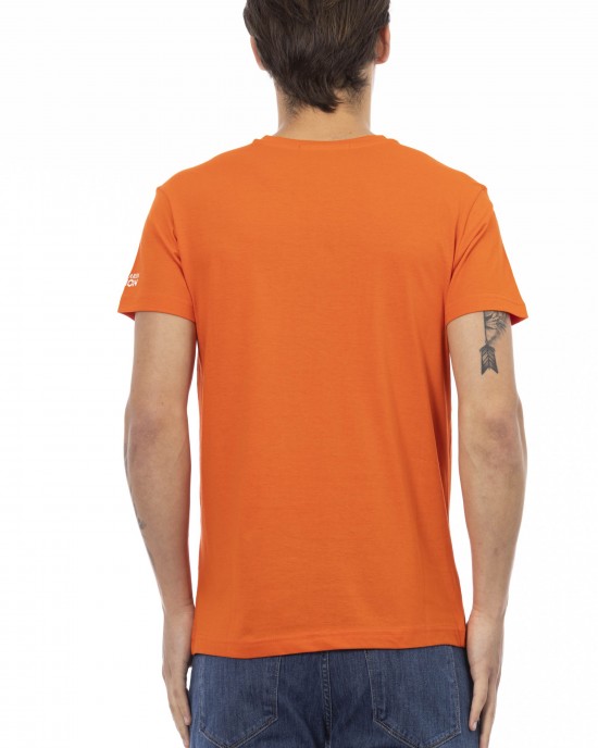 Short Sleeve T-shirt With V-neck. Front Print.