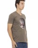 Short Sleeve T-shirt With V-neck. Front Print.