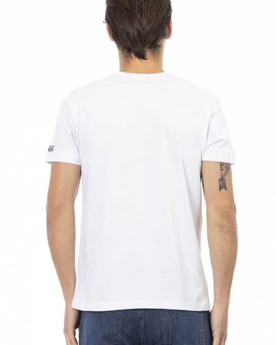 Short Sleeve T-shirt With V-neck. Front Print.