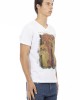 Short Sleeve T-shirt With V-neck. Front Print.