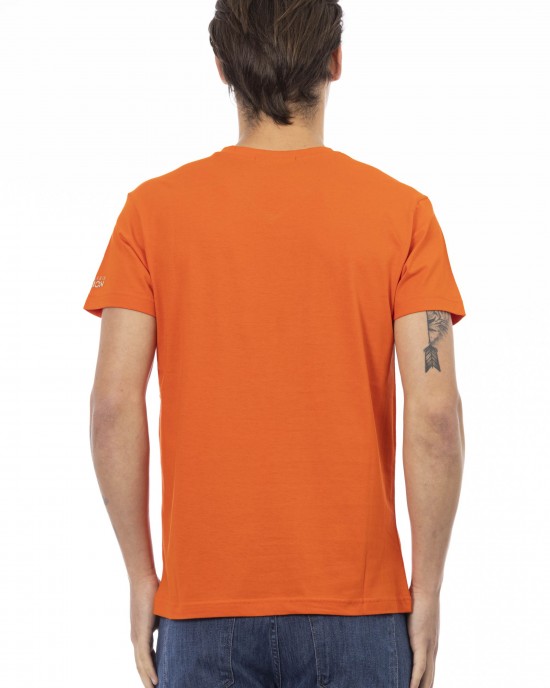 Short Sleeve T-shirt With V-neck. Front Print.