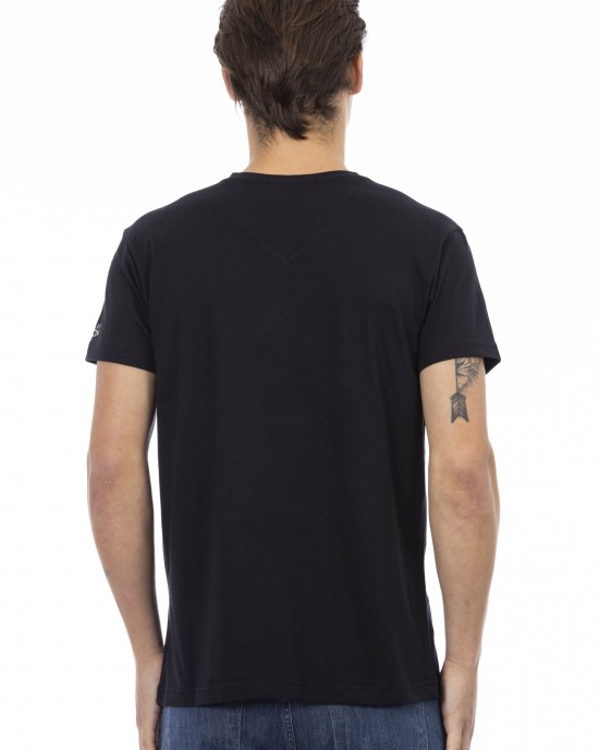 Short Sleeve T-shirt With V-neck. Front Print.