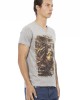 Short Sleeve T-shirt With V-neck. Front Print.