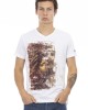 Short Sleeve T-shirt With V-neck. Front Print.