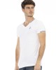 Short Sleeve T-shirt With V-neck. Print On The Chest.