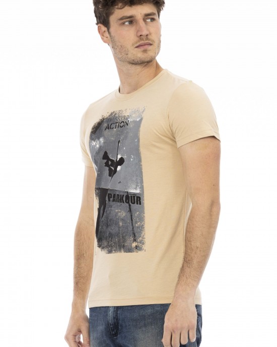 Short Sleeve T-shirt With Round Neck. Front Print.