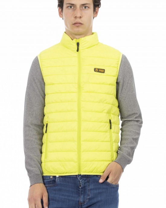 Sleeveless Down Jacket With Side And Internal Pockets. Metal Zip. Details In Tone.