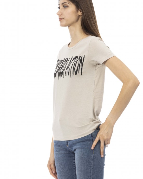 Short Sleeve T-shirt With Round Neck. Front Print.