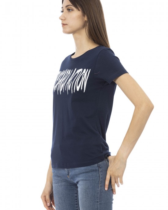 Short Sleeve T-shirt With Round Neck. Front Print.