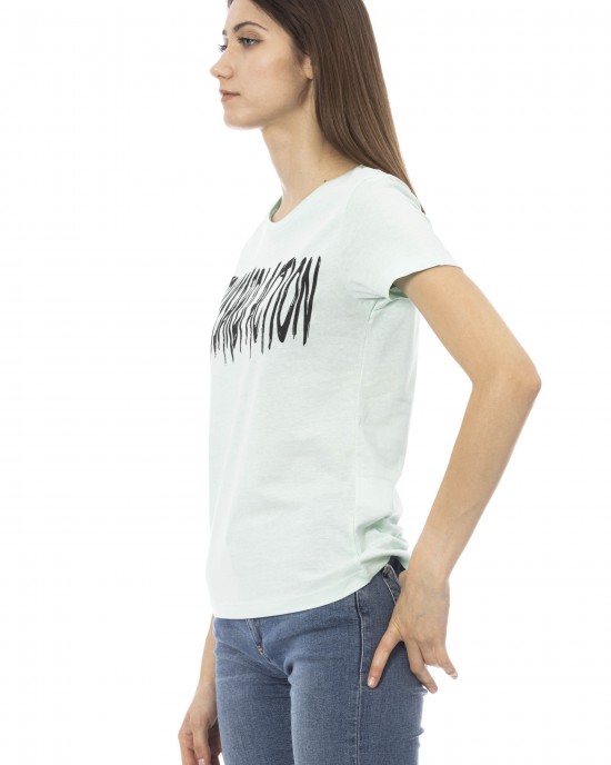 Short Sleeve T-shirt With Round Neck. Front Print.