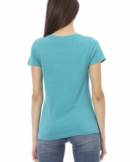 Short Sleeve T-shirt With Round Neck. Front Print.