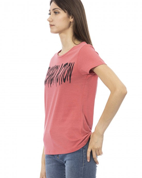 Short Sleeve T-shirt With Round Neck. Front Print.