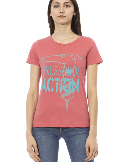 Short Sleeve T-shirt With Round Neck. Front Print.