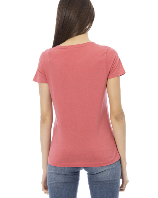 Short Sleeve T-shirt With Round Neck. Front Print.