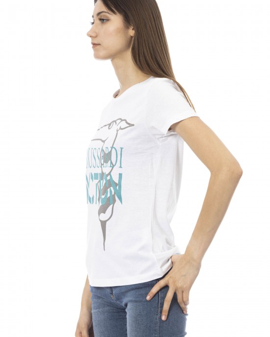 Short Sleeve T-shirt With Round Neck. Front Print.