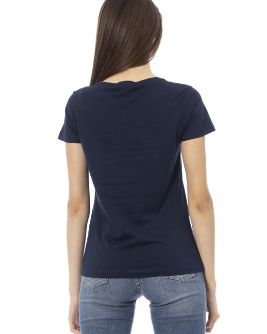 Short Sleeve T-shirt With Round Neck. Front Print.