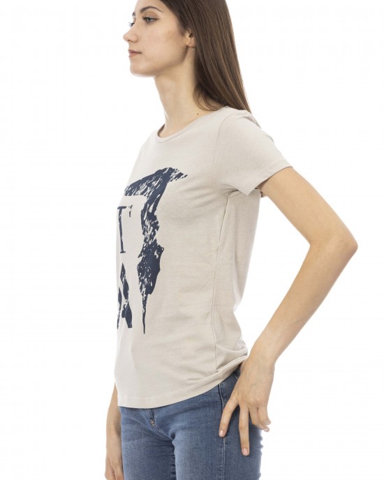 Short Sleeve T-shirt With Round Neck. Front Print.