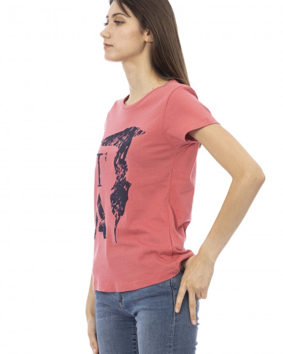 Short Sleeve T-shirt With Round Neck. Front Print.