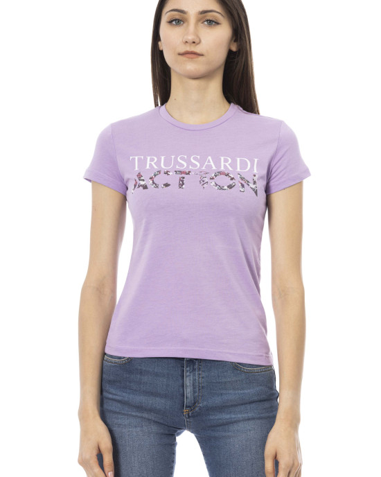 Short Sleeve T-shirt With Round Neck. Front Print.