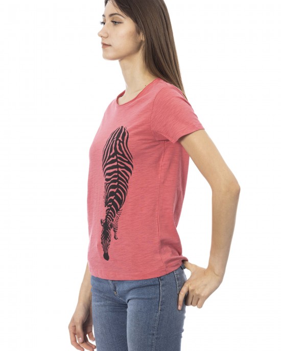 Short Sleeve T-shirt With Round Neck. Front Print.